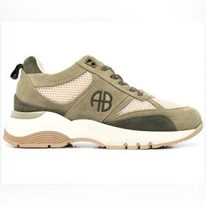 Anine Bing Dina Sneakers In Khaki/Olive, Size 37 US 7